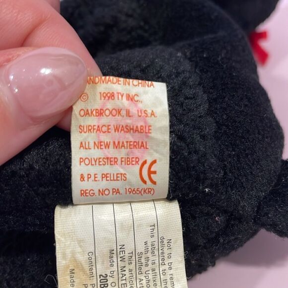 1998 Ty Original Beanie Baby GiGi the Black Poodle w Red Bows Good Used Conditi… - Picture 7 of 7